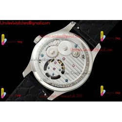 IWC Pilot's Tourbillon RMSF 43MM with blue-white dial and SS black leather strap