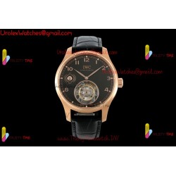 IWC Pilot's Tourbillon RMSF 43MM YG/Black Dial YG Black Leather Strap