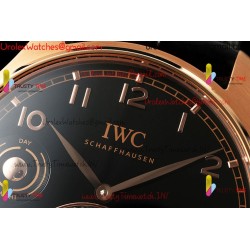 IWC Pilot's Tourbillon RMSF 43MM YG/Black Dial YG Black Leather Strap
