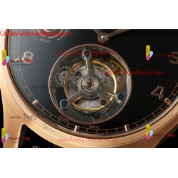 IWC Pilot's Tourbillon RMSF 43MM YG/Black Dial YG Black Leather Strap