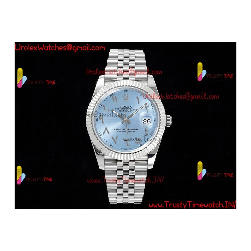 Rolex Datejust DIWF 41MM Blue Arabic Dial SS 904L Strap Swiss Caliber 3235
