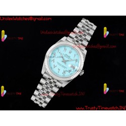 Rolex Datejust DIWF 41MM Sky Blue Arabic Dial SS 904L Strap Swiss Caliber 3235