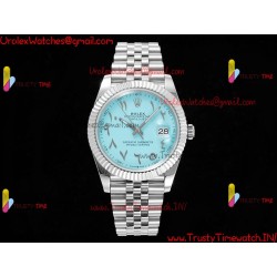 Rolex Datejust DIWF 41MM Sky Blue Arabic Dial SS 904L Strap Swiss Caliber 3235