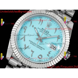 Rolex Datejust DIWF 41MM Sky Blue Arabic Dial SS 904L Strap Swiss Caliber 3235