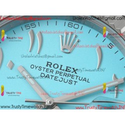 Rolex Datejust DIWF 41MM Sky Blue Arabic Dial SS 904L Strap Swiss Caliber 3235