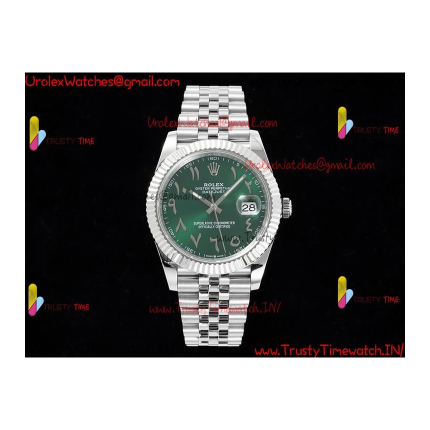 Rolex Datejust DIWF 41MM Green Arabic Dial, SS 904L Strap, Swiss Caliber 3235