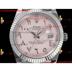 Rolex Datejust DIWF 41MM with pink Arabic dial SS 904L strap Swiss caliber 3235