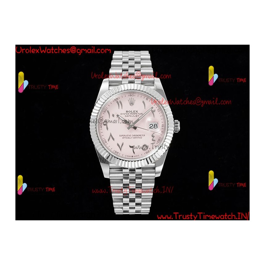 Rolex Datejust DIWF 41MM with pink Arabic dial SS 904L strap Swiss caliber 3235
