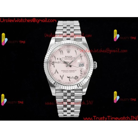 Rolex Datejust DIWF 41MM with pink Arabic dial SS 904L strap Swiss caliber 3235