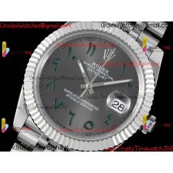 Rolex Datejust DIWF 41MM with gray Arabic dial SS 904L strap Swiss caliber 3235