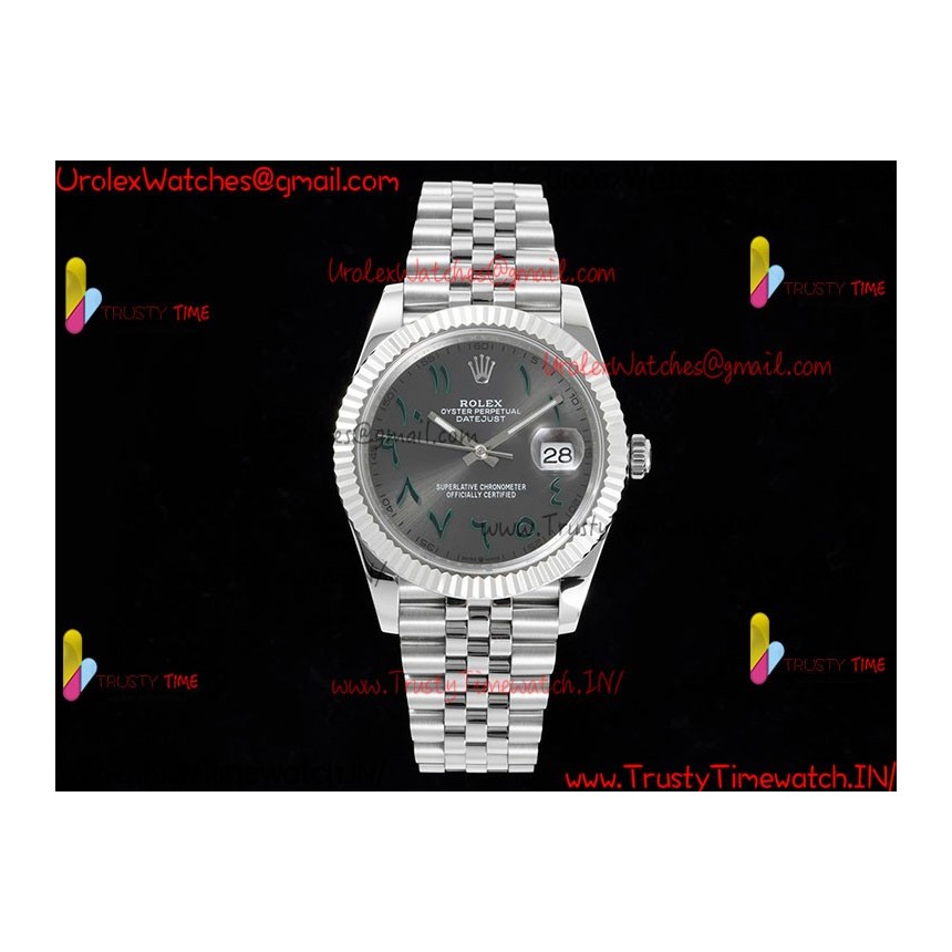 Rolex Datejust DIWF 41MM with gray Arabic dial SS 904L strap Swiss caliber 3235