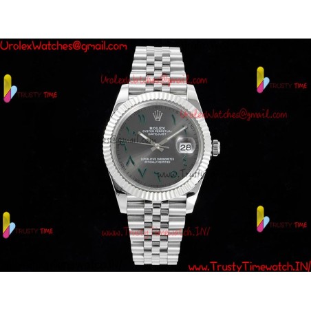Rolex Datejust DIWF 41MM with gray Arabic dial SS 904L strap Swiss caliber 3235