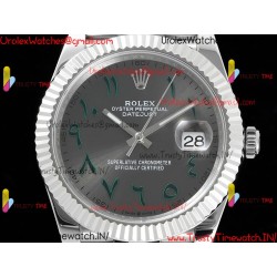Rolex Datejust DIWF 41MM with gray Arabic dial SS 904L strap Swiss caliber 3235