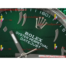 Rolex Datejust DIWF 41mm Green Arabic Dial Diamonds/SS 904L Strap Swiss Caliber 3235