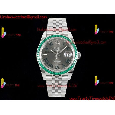 Rolex Datejust DIWF 41MM Grey Dial Diamond/SS 904L Strap Swiss Caliber 3235