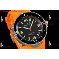 Blancpain Tech Ocean Commitment IV 45MM Black Dial Black Ceramic Case Yellow Rubber Strap Caliber 1315A