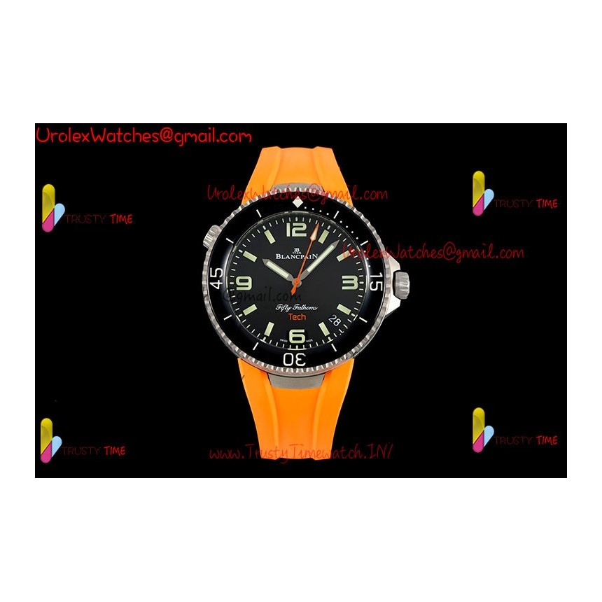 Blancpain Tech Ocean Commitment IV 45MM Black Dial Black Ceramic Case Yellow Rubber Strap Caliber 1315A