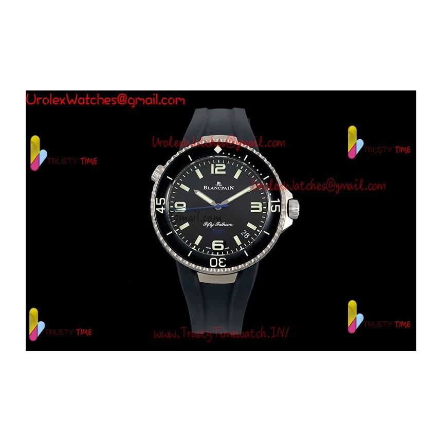 Blancpain Tech Ocean Commitment IV 45MM Black Dial Black Ceramic Case Black Rubber Strap Caliber 1315A