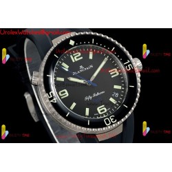 Blancpain Tech Ocean Commitment IV 45MM Black Dial Black Ceramic Case Black Rubber Strap Caliber 1315A