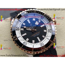 Breitling Superocean BLSF 42mm Black Dial YG/Ceramic Black Rubber Strap Caliber SW200