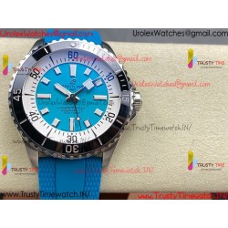 Breitling Superocean BLSF 42mm blue dial black ceramic blue rubber strap caliber SW200