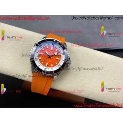 Breitling Superocean BLSF 42mm Orange Dial Black Ceramic Orange Rubber Strap Caliber SW200