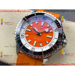 Breitling Superocean BLSF 42mm Orange Dial Black Ceramic Orange Rubber Strap Caliber SW200