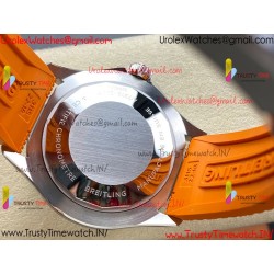 Breitling Superocean BLSF 42mm Orange Dial Black Ceramic Orange Rubber Strap Caliber SW200