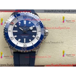 Breitling Superocean BLSF 42mm aquamarine dial black ceramic aquamarine rubber strap caliber SW200