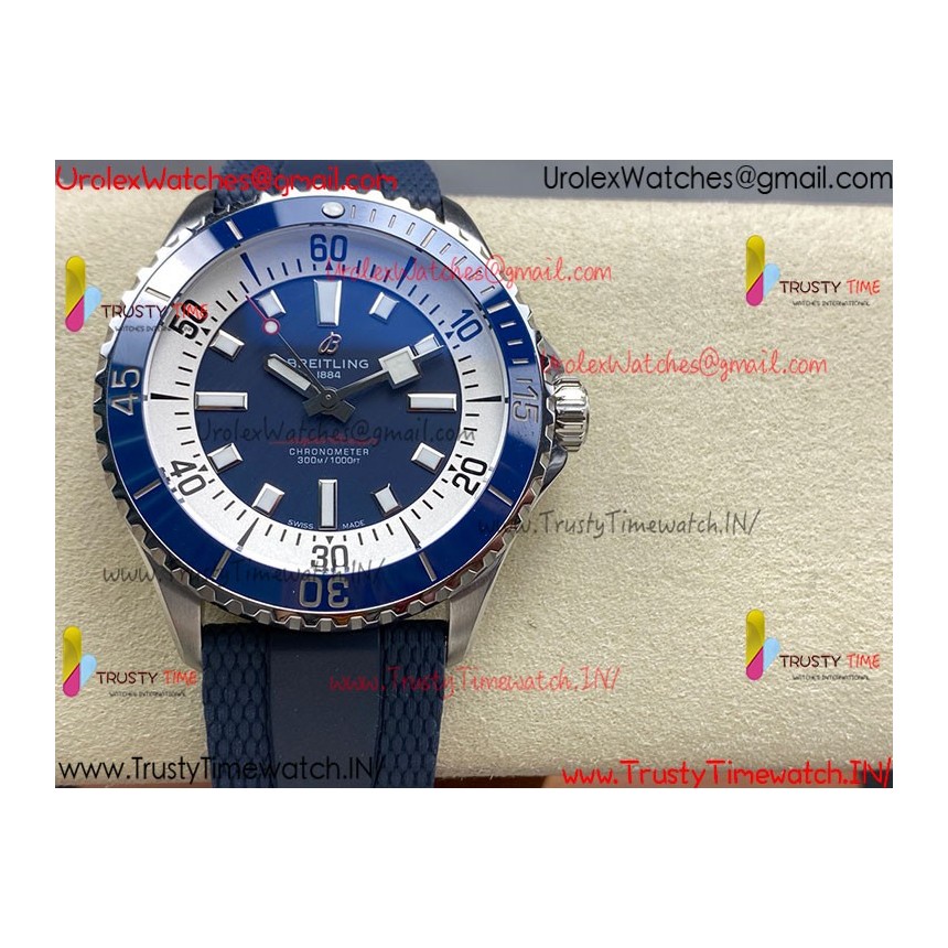 Breitling Superocean BLSF 42mm aquamarine dial black ceramic aquamarine rubber strap caliber SW200