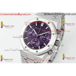 Audemars Piguet Royal Oak 26240 APSF 41MM Purple Dial SS Stainless Steel Strap Caliber 4401
