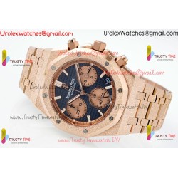 Audemars Piguet Royal Oak 26240 APSF 41MM Blue Dial RG/SS Brushed Strap Caliber 4401