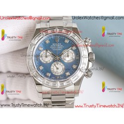 Rolex Daytona PPMF Blue Mother-of-Pearl Dial Silver Diamond Case 904L Oyster Bracelet Caliber 4130
