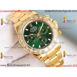 Rolex Daytona PPMF Green Mother-of-Pearl Dial Diamonds Gold Case Gold Oyster Bracelet Caliber 4130