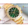 Rolex Daytona PPMF Green Mother-of-Pearl Dial Diamonds Gold Case Gold Oyster Bracelet Caliber 4130
