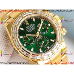 Rolex Daytona PPMF Green Mother-of-Pearl Dial Diamonds Gold Case Gold Oyster Bracelet Caliber 4130