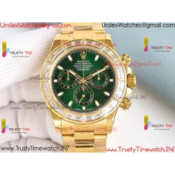 Rolex Daytona PPMF Green Mother-of-Pearl Dial Diamonds Gold Case Gold Oyster Bracelet Caliber 4130
