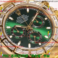 Rolex Daytona PPMF Green Mother-of-Pearl Dial Diamonds Gold Case Gold Oyster Bracelet Caliber 4130