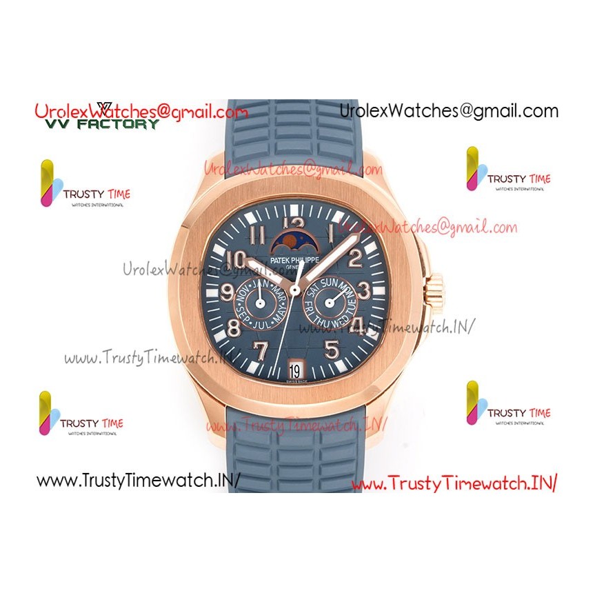 Patek Philippe Aquanaut 5261-001 VVF gray-blue dial rose gold case gray-blue rubber strap caliber 9015