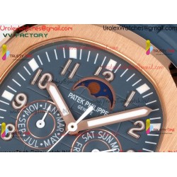 Patek Philippe Aquanaut 5261-001 VVF gray-blue dial rose gold case gray-blue rubber strap caliber 9015