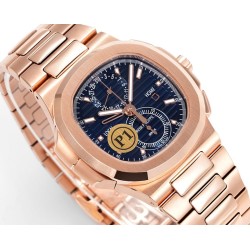 NAUTILUS 5990 SS PF 1:1 BEST EDITION GREY BLUE ROSE GOLD BRACELET SUPER CLONE A28-520