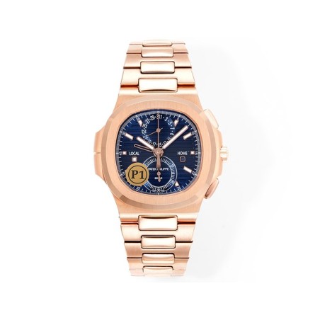 NAUTILUS 5990 SS PF 1:1 BEST EDITION GREY BLUE ROSE GOLD BRACELET SUPER CLONE A28-520