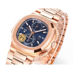 NAUTILUS 5990 SS PF 1:1 BEST EDITION GREY BLUE ROSE GOLD BRACELET SUPER CLONE A28-520